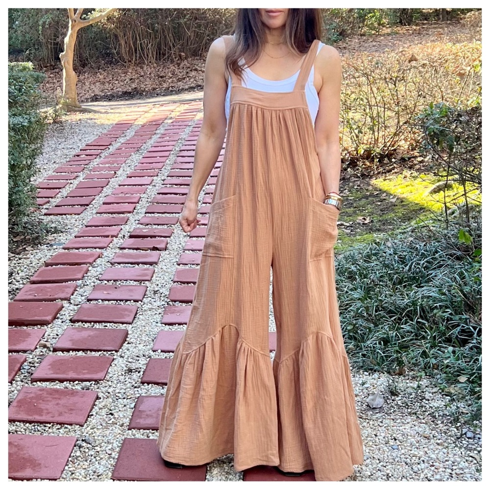 08 Boho -Cotton gauze solid fabric Wide leg
Jumpsuit - Picture 3 of 8